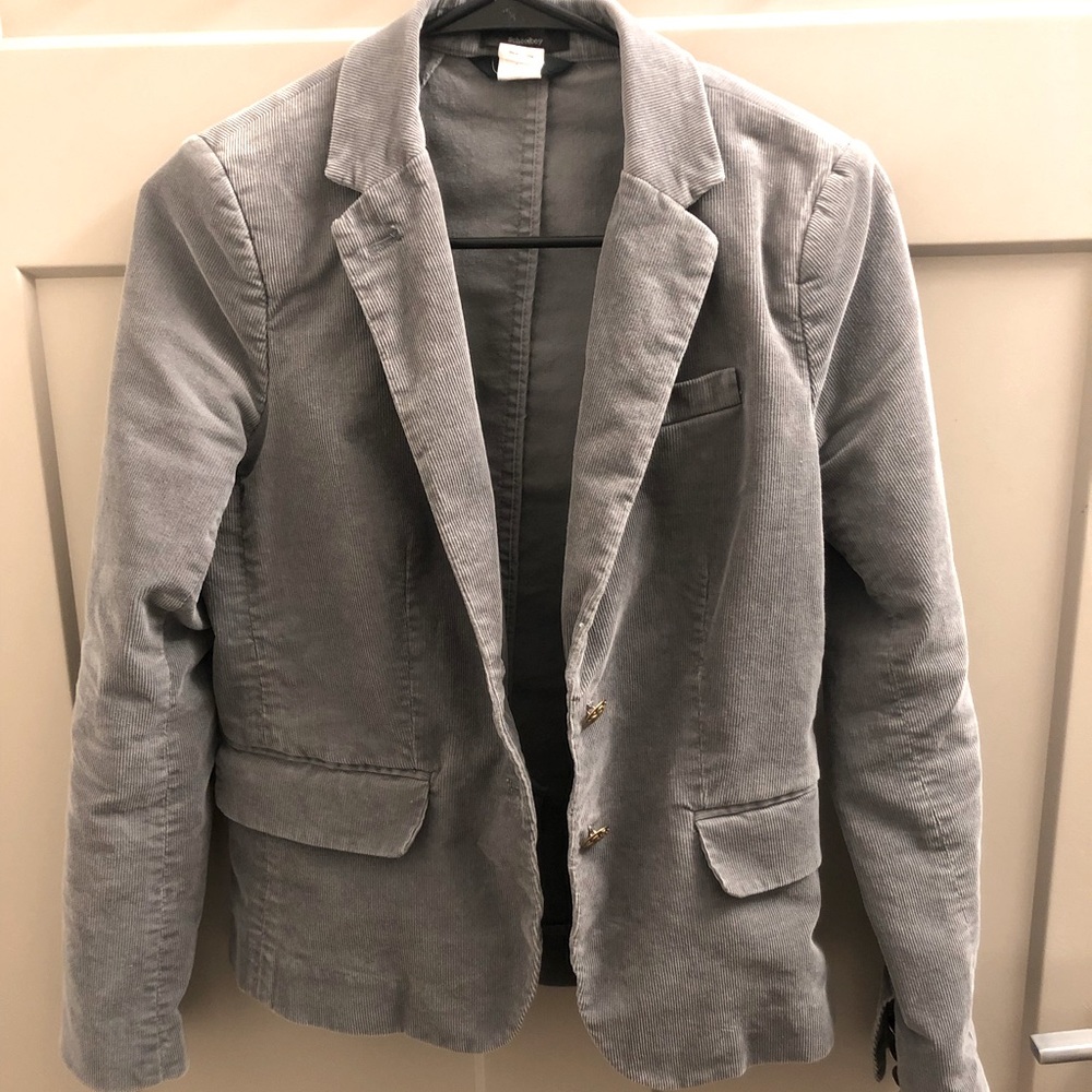 J. Crew Schoolboy Grey Corduroy Blazer size 0